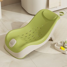 嬰兒洗澡躺椅寶寶洗澡浴架新生兒浴盆坐託浴網浴牀感溫可坐躺神器, 1個, 綠普通款:如圖