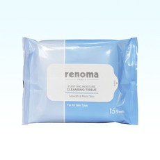 레노마 퓨리파잉 모이스처 클렌징 티슈 15매입 여행용 휴대용티슈, 1개