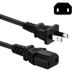 소니 PS4 프로 Xbox One/Xbox 360 슬림 / E 전원 공급 장치 브릭 케이블 교체와 호환되는 2 Prong AC 코드, 6 Ft, 1개