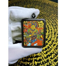 稀缺唐卡 財寶天王唐卡手繪 4*5cm 西藏熱貢 電鍍防水殼, 如圖所示, 1個