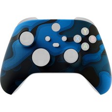 Xbox Series X S 컨트롤러용 익스트림레이트 커스텀 쉘 - 컨트롤러 활성화 인상적인 미국 국기 교체 커버 Core 전면 하우징 컨트롤 미포함, Camouflage - Blue Black, 1개