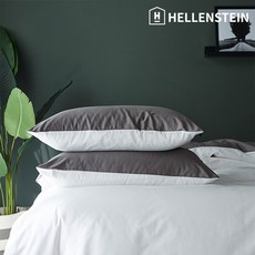[헬렌스타인] 호텔콜렉션 80수 베개커버 50x70, 색상:화이트&그레이
