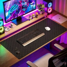 심플 게이밍 장패드 와이드 데스크 마우스패드 대형 사무용 900x400, 1개, 블랙 체크