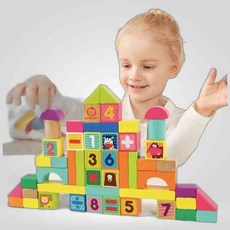 유아 원목 블록 숫자 도형 소근육 발달 놀이 유치원블럭 유아블럭 나노블럭대형 블럭, 본상품