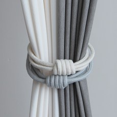 프리바토우 우디 마그네틱 커튼 커텐 자석 타이백, 아이보리, 1개