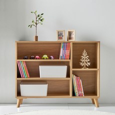 [에타홈] 덴버 작은 책장 인테리어 미니책장 와이드 거실 낮은 책장, 화이트(216-2)