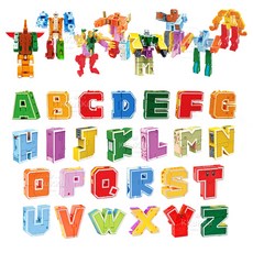 [비엔씨유통] 영어공부 알파벳 변신로봇 26개 종합버젼, 알파벳변신로봇 26종합, 1개