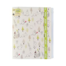 sun-star MOOMIN 嚕嚕米 A4文件夾 夾鏈袋, 1個, MOOMIN森林款A4文件夾,(米白)