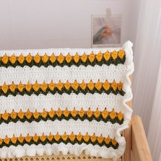 DIY 꽃 패턴 뜨개질 쿠션 초보자용 핸드메이드 장식 소품 실내 인테리어 감성 소품, 베개심이없는노란색튤립형베개소재패키지
