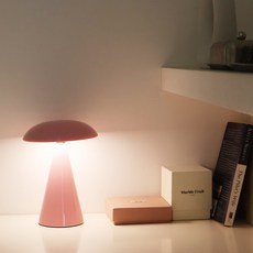 아르킨 루나 머쉬룸 스탠드 LED 램프 무드등 미드센츄리 무선 버섯 조명, 핑크