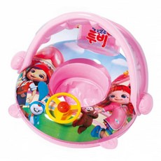 유아용 PVC 캐릭터 그늘막 핑크 원형에어튜브 캐릭터튜브 어린이그늘막튜브 신생아튜브 그늘막튜브