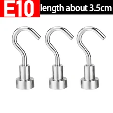 30-1Pcs 미니 자석 후크 금속 강한 벽 마운트 헤비 듀티 마그네틱 키 행거 홈 주방 욕실 스토리지 액세서리, 02 E10, 05 10PCS