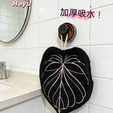 淨適 樹葉造型擦手巾 加厚吸水 親膚無敏, 1個, 黑色【一條裝】,20*20cm, 一條裝