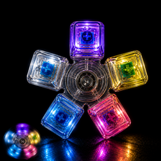LED 키캡 스피너 키링 휴대용 감성 키보드 장난감 스트레스 해소, 1개, 혼합색상