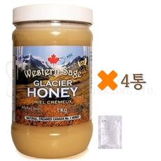 웨스턴세이지 캐나다 석청 빙하 꿀 허니 1kg+정품증명서+멀티비타민 9.1g 삼종세트, 1kg, 4개