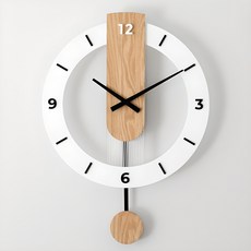 셀루앙드 무소음 북유럽 우드 인테리어 벽시계, 타입A - 아라비아 숫자, 아라비아 숫자