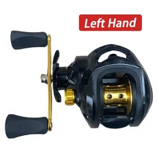 낚시 릴 8.1:1 기어비 베이트 캐스팅 릴 8KG 최대 드래그 민물 바닷물 캐스팅 릴 낚시 코일, Gold, Left Hand