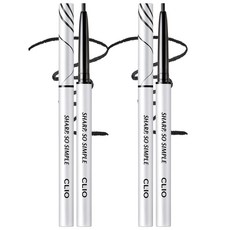 [1+1] 클리오 샤프 쏘 심플 워터프루프 펜슬 라이너 AD, 001 블랙, 2개