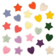 라끌라리아 하트 스타 뽀글 와펜 패치 스티커식 22종 세트, 1개, 혼합