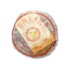 大益 7532 普洱老生茶 370克 1996年 橙中橙, 1個, 片