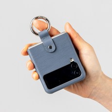 본아띠 링머서 천연소가죽 클래식 갤럭시 Z플립4 3 2 1 고리 링 핸드폰케이스