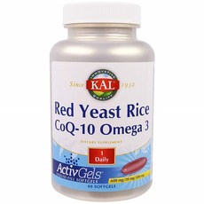 Kal 紅曲米 CoQ-10 Omega 3 軟膠囊, 1個, 60 件