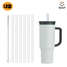 WAP 오왈라 1185ml 텀블러 호환 내열 불투명 빨대 30cm 6p+세척솔1p