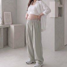 [당일출고] 수엠W 임산부 여름 스트링 와이드 밴딩 팬츠 핀턱 아이스 쿨바지 P31 프바락팬츠