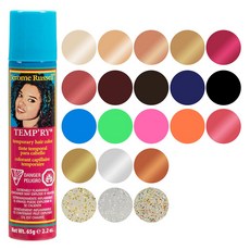 제롬 헤어 컬러 스프레이 미니 금발연색 샴푸로 지워지는 일시적 염색 할로윈 코스프레 파티 크레이지헤어데이 65g, 1개, JR15RedWine(레드와인핑크펄색)