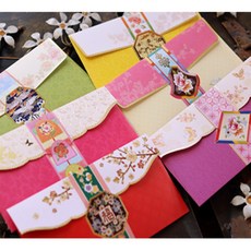 전통봉투 6장 가로형 돈봉투 용돈봉투 현금 세뱃돈 명절 설날 추석