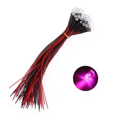 220V 저항내장형 3파이 LED 핑크 표시등 와이어 케이블 일체형 콘센트 스위치 배전반 전원표시 DIY 전기부품, 10개