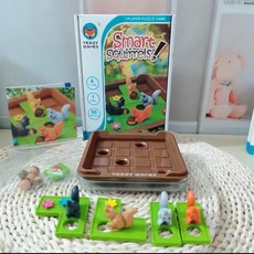 【A 優選】小紅帽與大灰狼兒童桌遊 益智早教啟蒙認知玩具 桌面遊戲 2-6歲幼稚園生日小禮物, 瘋狂的松鼠, 1個