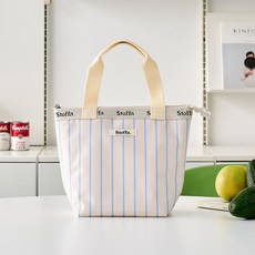 모던하우스 디어데이 심플 스트라이프 보온보냉 토트백, 아이보리, 1개