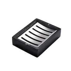 고급 호텔 대리석 비누받침 비누홀더 4컬러, 1개, O. 블랙 천연 대리석 + 무광 실버 스테인리스 스틸