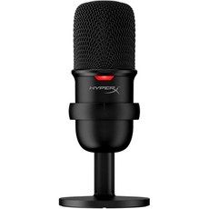 하이퍼엑스 솔로캐스트 – USB 콘덴서 게이밍 마이크로폰 PC PS4 PS5 및 Mac용 탭-투-뮤트 센서 카디오이드 극성 패턴 스트리밍 팟캐스트 트위치 유튜브 디스코드에 적합, Microphone _Black, 1개