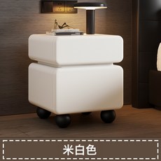 中古奶油風實木烤漆床頭儲物櫃, A17實木烤漆米白色