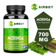 AIRBOY Moringa 綠色超級食物草本膳食補充劑 700毫克 120粒, 120組
