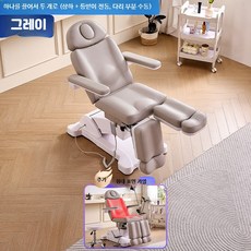 전기 미용 침 전동 베드 다기능 미용 의자 속눈썹 왁싱 페디 체어 침대, 10_그레이-2개끌기+침대가열, 공식 표준