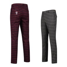 럭스골프 남성 프리미엄 인밴드 체크 패턴 골프바지 FW25A505
