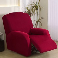 방수 리클라이너 커버 1인용 패드 분리형 천갈이 덮개, 1개, 밀크실크 와인레드