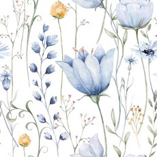 HeloHo40.9x1000.8cm16.1x397인치블루플로럴벽지벗겨서붙이는자체접착탈착식벽종이방수접촉용지가구거실침실장식용121232, 라이트 블루