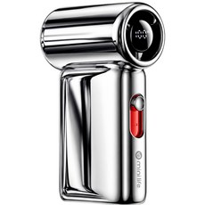 minilife 고속 휴대용 선풍기 40000RPM 풍속 14.8m/s 미니 소형 100단계 LED 풍속 조절, 실버, F1