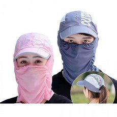 누나옷짱 JU 아웃도어 메쉬커버모자세트 얼굴 햇빛가리개 등산 조깅, 메쉬커버모자세트_연핑크, 1개