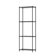 KIWISH奇意 60X30X180H四層置物架 防鏽耐用 質感黑 鐵架 層架 收納架 鐵力士架 免工具, 暗夜黑, 4層