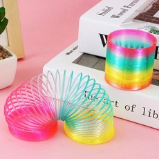 슬링키 스프링 장난감 용수철 무지개 링 놀이 칼라링 레인보우 묘기 매직 중형 소형 미니, 2. 무지개 / 중형