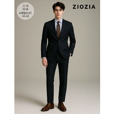 지오지아 남성 정장세트 컴포트핏 트윌조직 네이비 상하의 셋업 출근룩 하객룩