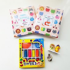 뉴욕키즈 칼라점토(찍기틀포함)+선물포장+메세지스티커 어린이집 생일선물 답례품 어린이단체선물/어린이집 어린이날 크리스마스 선물/유치원 생일답례품/어린이집 생일선물/유치원생일선물