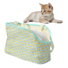 HOSTK 소형 애완동물 짜 여진 슬링백 강아지 고양이 반려동물 이동가방, 1개, 녹색