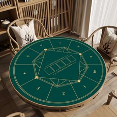 라운드 홀덤테이블 매트 텍사스 게임 칩 포커 패드 식탁보 카드, 1개, 절단 와이어 독일 그린 원형 직경 80cm