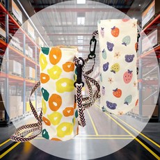 물병파우치 물병가방 크로스백 물통주머니 텀블러파우치 여행 미니백, 꽃